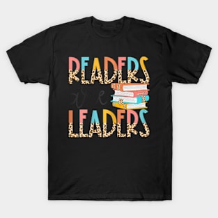 Readers Are Leaders  Leopard Book  Back To School T-Shirt